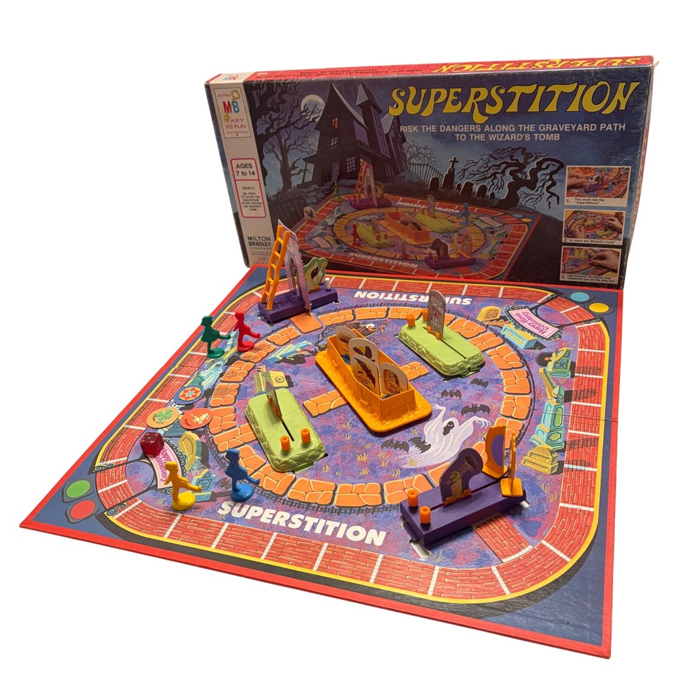 Vintage 1977 Milton Bradley Superstition Board Game Graveyard Spooky **READ**